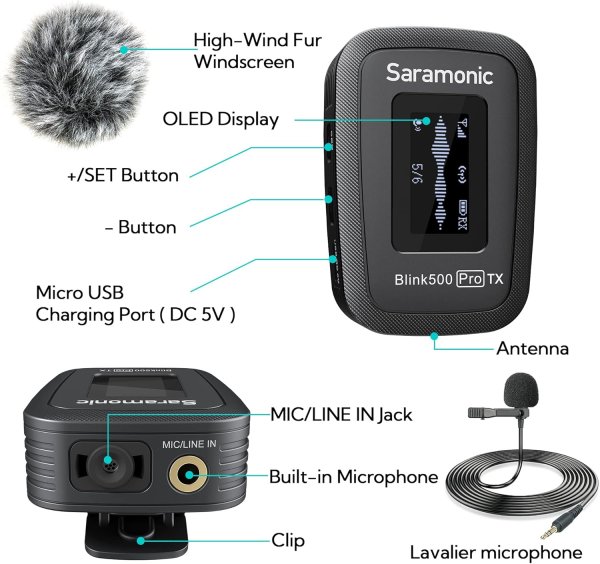 Saramonic Blink500 Pro B1   Dual Channel Wireless Microphone for DSLR  Smartphones   More Professional Audio