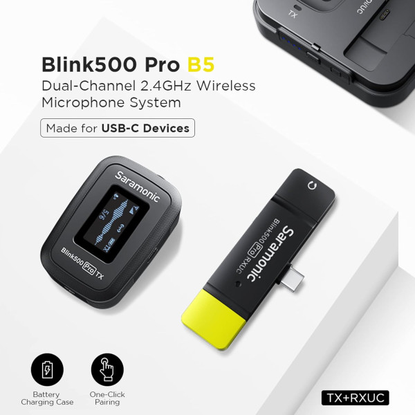 Saramonic Blink500 Pro B5  Dual Channel Wireless Microphone for Android  MacBook    PC Professional Audios
