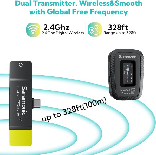 Saramonic Blink500 Pro B5  Dual Channel Wireless Microphone for Android  MacBook    PC Professional Audios