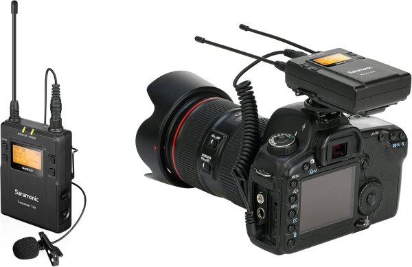 Saramonic UWMIC9 RX9 TX9 UHF Wireless Lavalier Microphone System with Portable Dual Channel Camera Mountable Receiver Black  1 Bodypack TX   1 RX Professional Audio