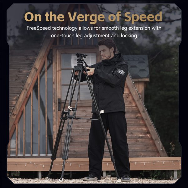 SmallRig AD Pro8 Professional Fluid Head Tripod Kit 4465 Carbon Fiber Video Tripod Kit   Smooth  Sturdy  and Versatile Tripods