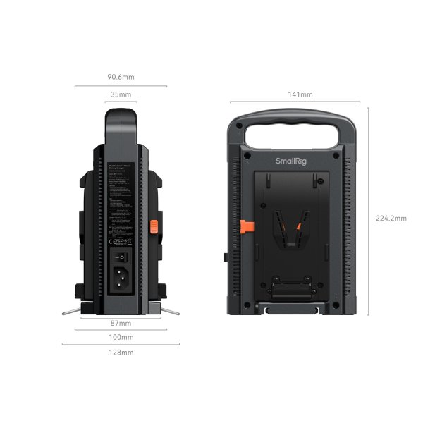 SmallRig Dual Channel V Mount Battery Charger  European Standard  4579 Battery & Grip