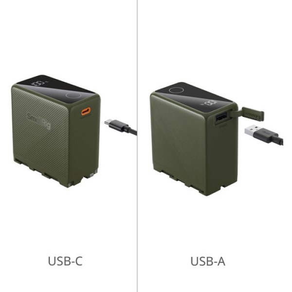 SmallRig L Series NP F970 USB C Rechargeable Camera Battery  Green  Battery & Grip