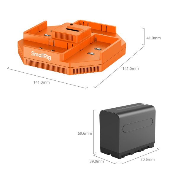 SmallRig NP F970 4 Channel Camera Battery Charger   4 Battery Kit 4834 Battery & Grip