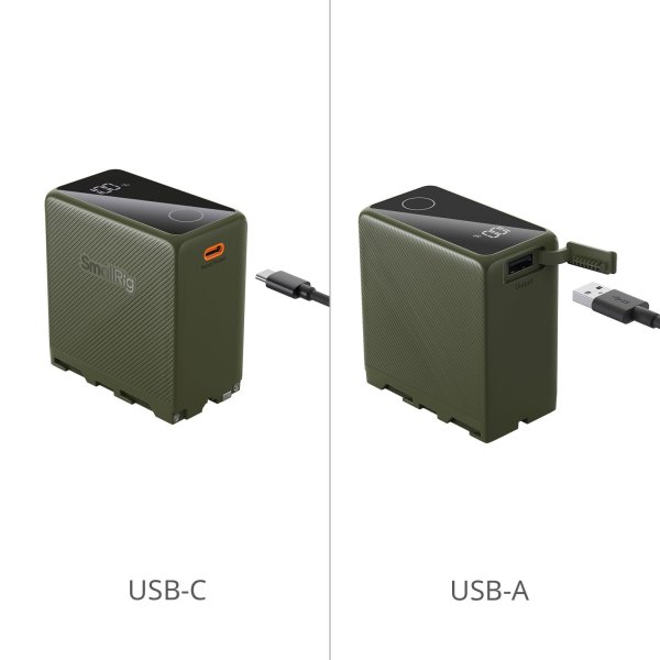 SmallRig NP F970 USB C Rechargeable Camera Battery  Green  4577 Battery & Grip