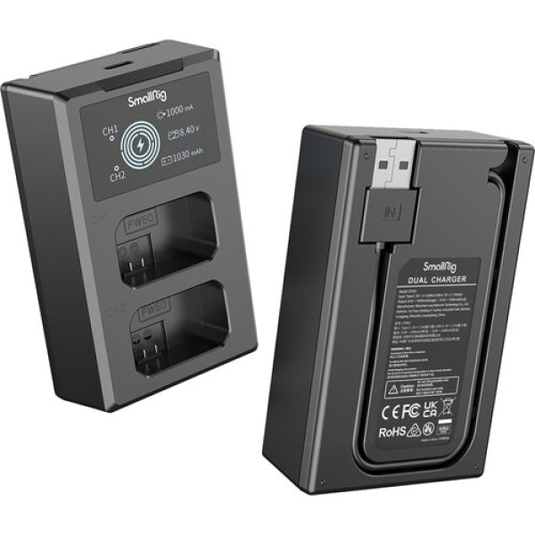 SmallRig NP FW50 2 Battery Kit with Dual Charger Battery & Grip