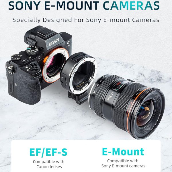 VILTROX EF E5 Smart Lens Adapter with OLED Screen for Canon EF EF S to Sony E Mount Lens & Accessories