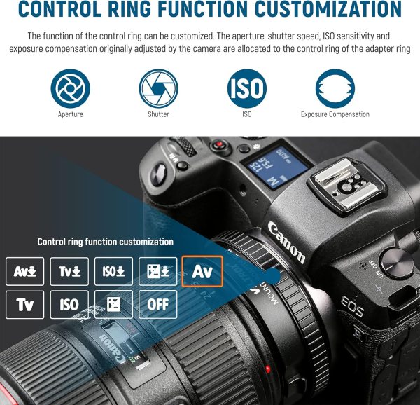 Viltrox EF R2 Auto Focus Lens Adapter with Control Ring for Canon EF EF S to EOS R Lens & Accessories