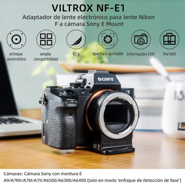 VILTROX NF E1 Auto Focus Lens Adapter for Nikon F Lens to Sony E Mount Lens & Accessories
