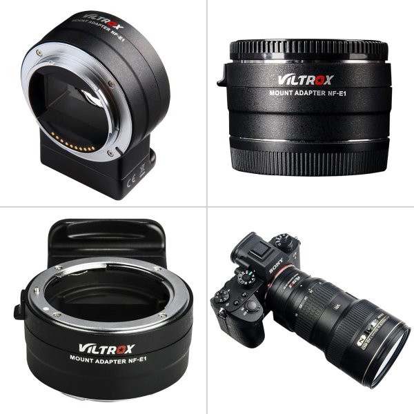 VILTROX NF E1 Auto Focus Lens Adapter for Nikon F Lens to Sony E Mount Lens & Accessories