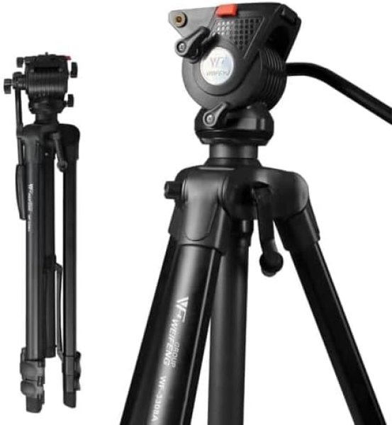 WT3308A WEIFENG Professional Tripod WT3308A     Durable Aluminum Alloy  Fluid Head  Adjustable Height for Photography   Videography Tripods