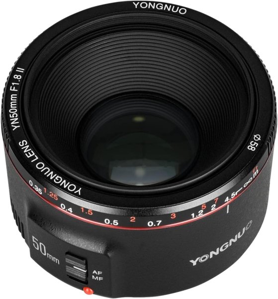 Yongnuo YN50MM F1 8 II AF MF 0 35M Focus Distance Standard Prime Lens Black for Canon 5D IV 1DX I 200D II 850D 7D 6DII Lens & Accessories
