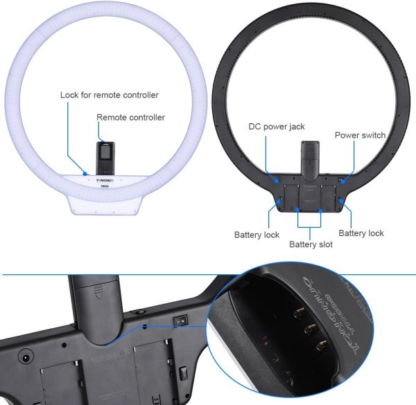 YONGNUO YN608 Bi Color LED Ring Light     3200K 5500K with Wireless Remote Lighting