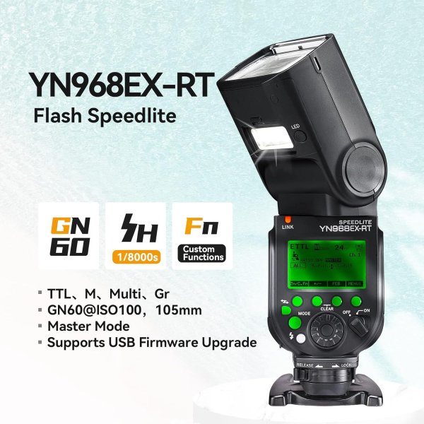 YONGNUO YN968EX RT Speedlite     GN60 Wireless TTL Flash with LED for Canon Flashes Trigger & Remote